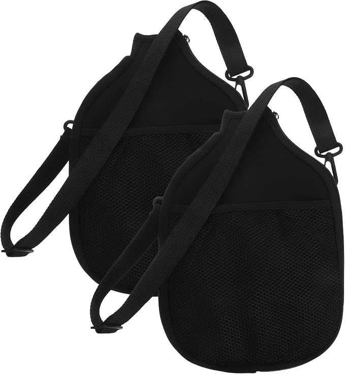 Abaodam 2pcs Waterproof Tennis Racket Bag Set with Neoprene and Oxford Cloth Material, Portable Design with Mesh Storage Bag and Shoulder Strap for Table Tennis and Badminton Racket