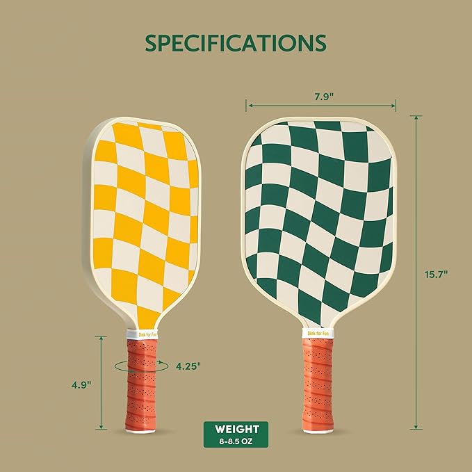 Pickleball Paddles Set of 2/4- USAPA Approved Graphite/Fiberglass Pickleball Racket, 2 Pickleball Rackets, 4 Balls and 1 Portable Carry Bag, Aesthetic Pickle Ball Set for Men Women Beginners