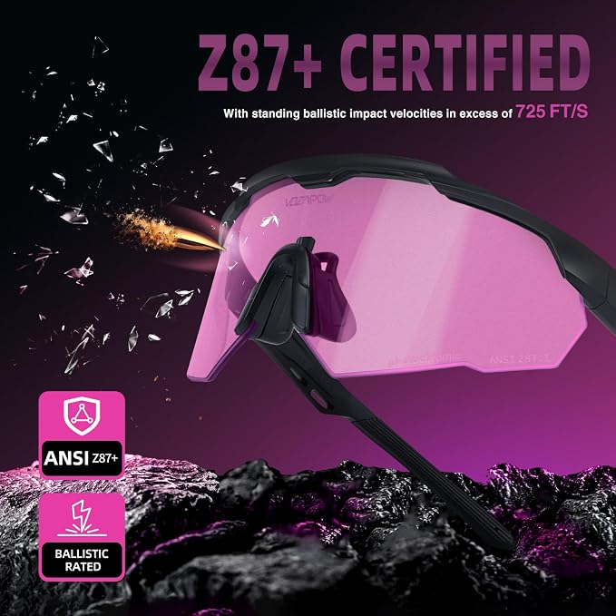 Shooting Glasses Anti Fog with High Definition Lenses, ANSI Z87+ Certified Tactical Safety Glasses for Men Women