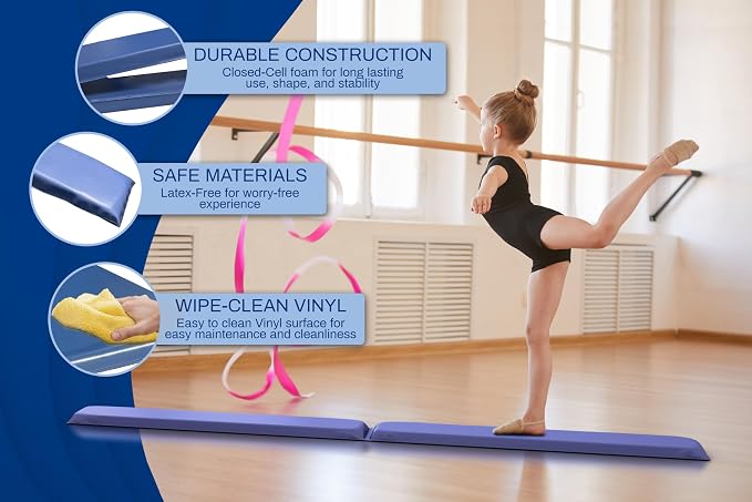 Skil-Care Balance Stability Foam Beam, Foldable Balance Trainer for Rehabilitation, Core Strength, and Posture Improvement, Wipe-Clean Vinyl, Latex-Free