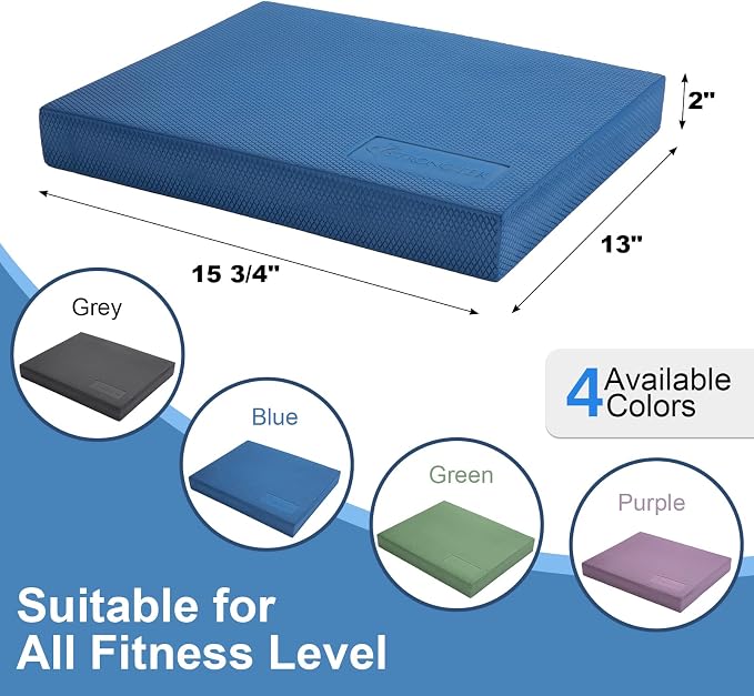 StrongTek Foam Balance Pad & Cork Yoga Mat Set – Non-Slip Stability Pad and Eco-Friendly Yoga Mat for Exercise, Pilates, Physical Therapy & Home Fitness