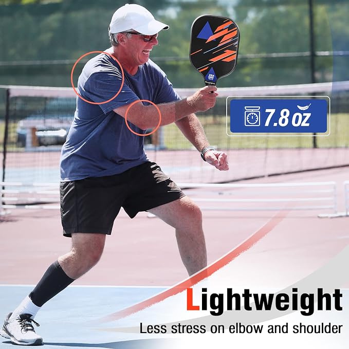 niupipo Pickleball Paddles Set of 2 or 4, USAPA Approved Fiberglass Pickleball Paddle Set with Balls and Bag, Polypropylene Honeycomb Core, Lightweight Pickleball Paddles for Beginners Men Women
