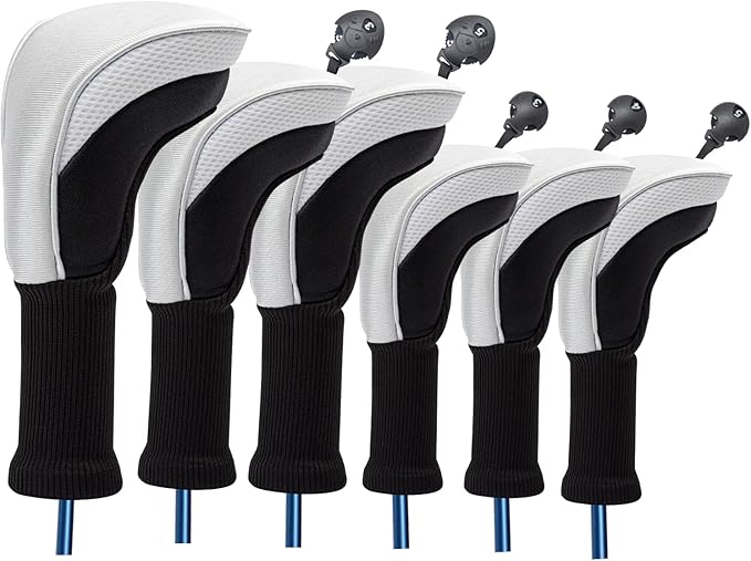 Wood Headcover Golf Club Covers Driver Headcovers Nylon Head Covers Designed to Fit All Woods - 3/4/5/6 Pack/Set Golf Accessories Suitable for Men and Women