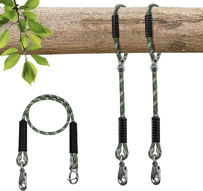 Adjustable Tree Swing Ropes Heavy Duty Hammock 5.6Ft(67"),360°Rotation Tree Swings Hanging Straps 1000LBS for Outdoor Swings Hammock Playground Set Accessories,2Pack of Green