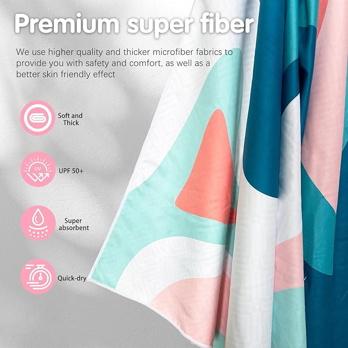 PY SUPER MODE 2 Pack Beach Towel - 75 x 35 inches Quick Dry Microfiber Beach Towels Oversized, Lightweight Soft and Absorbent Bath Towel Suitable for Swimming Pool Camping for Adults