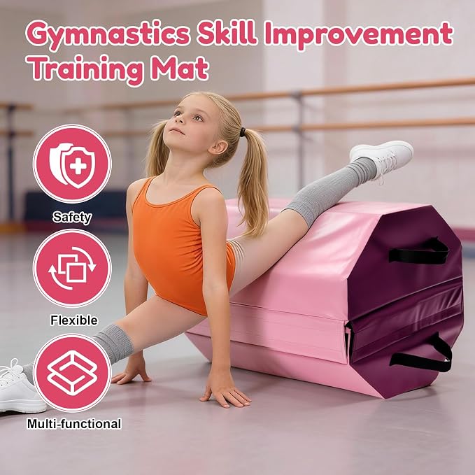 Detachable Octagon Gymnastics Mat, 17.5"x17.5"x23" Hometumbling mat, suitable for various gymnastic positions with High-Density Foam & Waterproof Cover