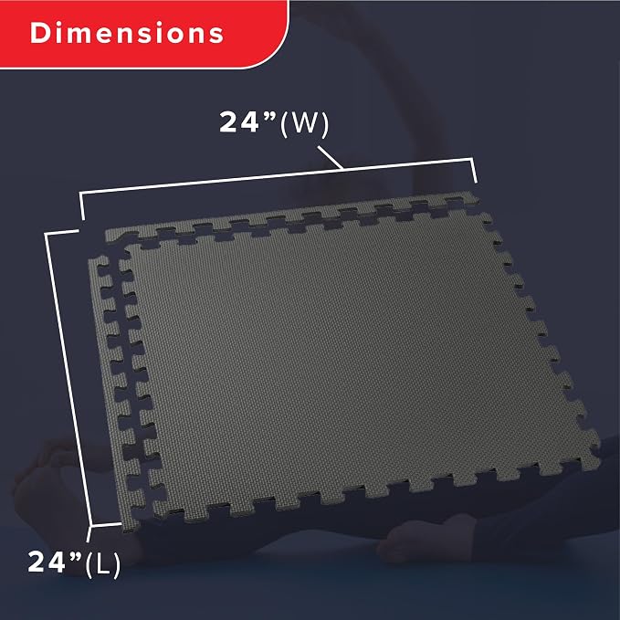 We Sell Mats 1/2 Inch Thickness Multipurpose EVA Foam Floor Tiles, Interlocking Floor Mat for Indoor Gym and Home Use, 24 in x 24 in