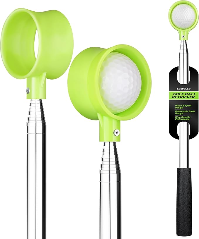 Golf Ball Retriever 9Ft/12Ft/14.5Ft/16.3Ft/20Ft Golf Ball Retriever Telescopic，Professional Stainless Steel Ball Retriever Tool Golf