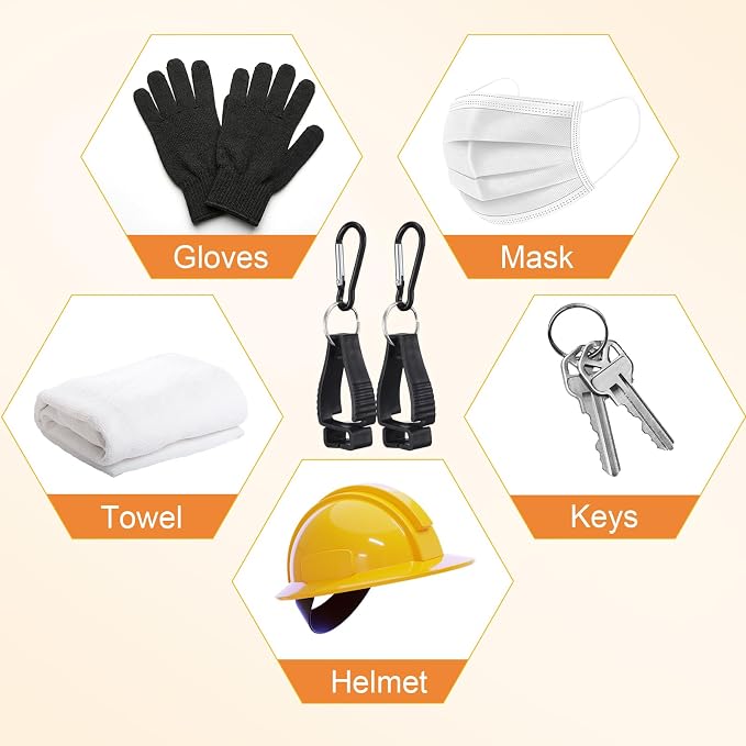 Leinuosen 36 Pcs Black Glove Holder Clips Bulk for Work Large Glove Holder Clips Safety Gloves Keepers for Worker Construction Tool Belts Hard Hats