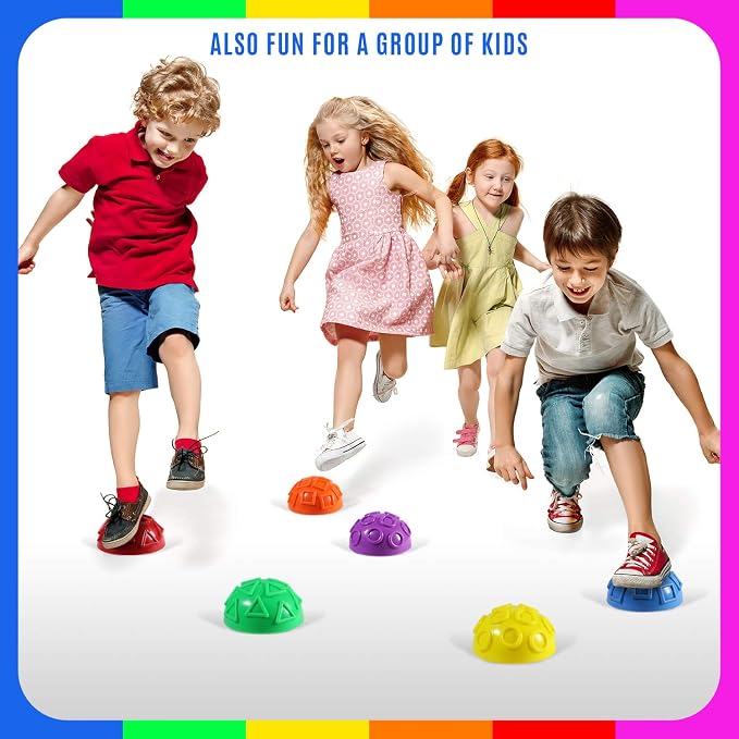 Yes4All Hedgehog Balance Pods for Exercise, Core Body Balancing, Balance Pods for Youth & Adults with Hand Pump - Set of 5