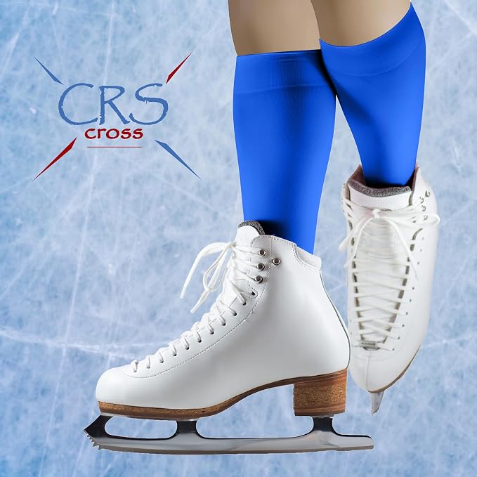 CRS Cross Ankle Gel Sleeves (2 Sleeves) Figure Skating Socks (2 Pairs) Blade Blue