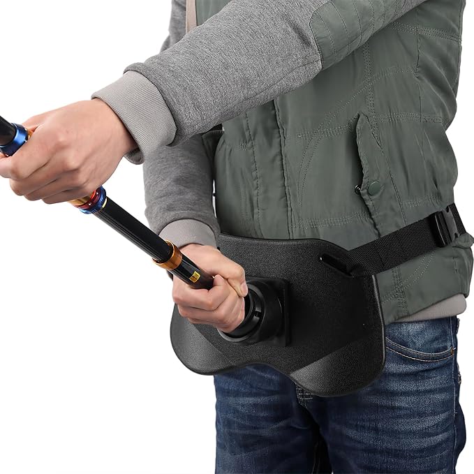 PELLOR 360°Adjustable Padded Fishing Fighting Belt Offshore Tackle Boat Fishing Rod Holder
