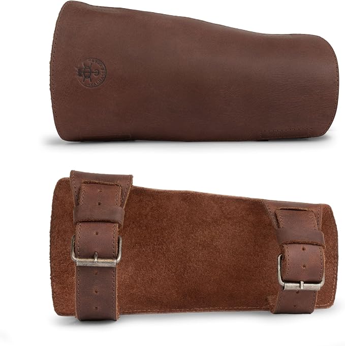 Archery Arm Guard, Forearm Protector, Adjustable Straps, Archer Essentials, Shooting Practice, Larping, Full Grain Leather, Handmade, Bourbon Brown