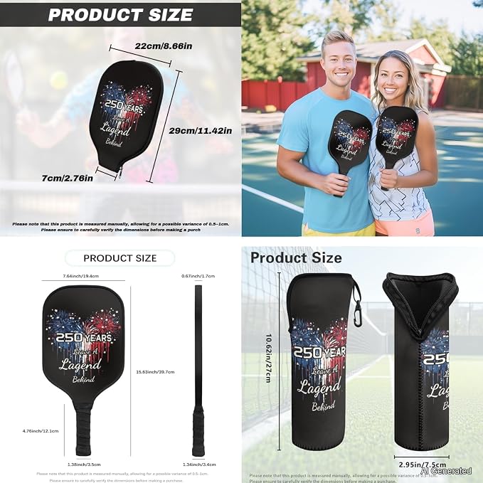 Pickleball Paddles Set 3PCS Pickleball Paddle Case Pickleball Racket Pickleball Bag Ideal for Beginners Gifts