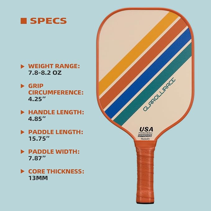 Pickleball Paddles Set of 2 | 4 Pickleball Rackets, USAPA Approved Pickleball Set, Fiberglass | Carbon Fiber Surface & 13 mm PP Honeycomb Core,4 Indoor & Outdoor Pickle Balls