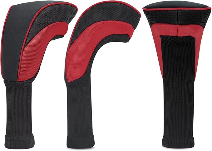 Golf Club Head Covers for Woods 3/4/5/6 Pieces Long Neck Mesh Sports Golf Club Headcovers Set with Interchangeable No. Tags 3 4 5 6 7 X Golf Accessories for Men Women