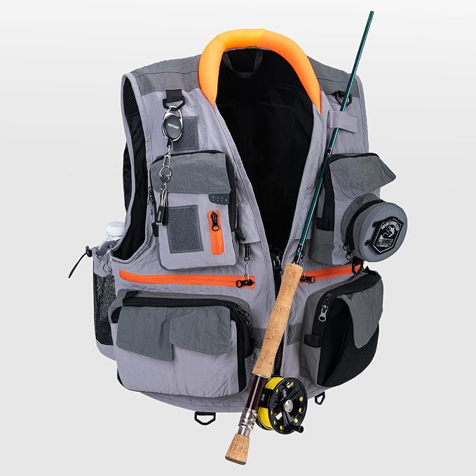 Goture Fishing Vest,Lightweight Breathable Nylon Fly Fishing Vest for Men and Women,20 Pockets Vests for Outdoor Activities