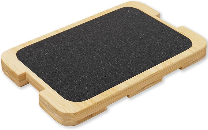 Resistance Band Foot Plate - Heavy-Duty Bamboo Fitness Board for Resistance Band Training Platform, Stretching, Balance & Flexibility Exercise for Home Gym, Non-Slip, 1000 lbs Capacity