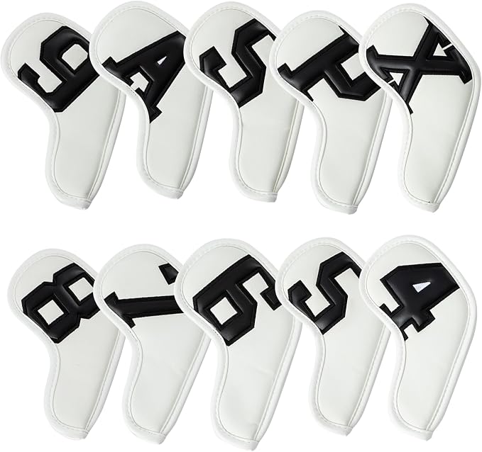 Golf 10pcs/12pcs Thick Synthetic Leather Golf Iron Head Covers Set Headcover Fit All Brands