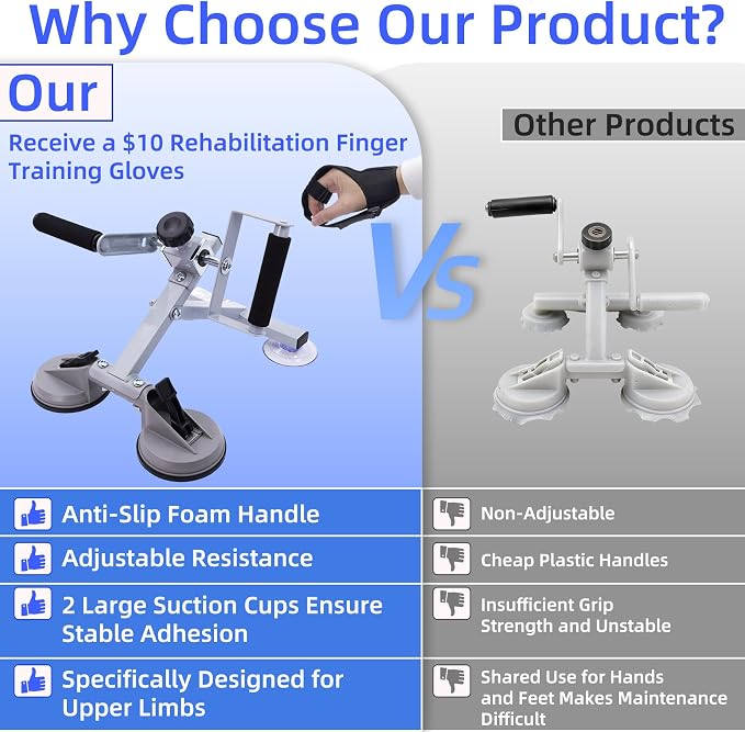 Arm Bike for Physical Therapy Table Top, Hand Bike Stroke Rehab Equipment, Portable Indoor Arm Cycle for Seniors, for Arm Shoulder Wrist(with A Finger Rehab Gloves, Extra Handle)