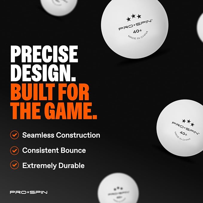 PRO-SPIN Ping Pong Paddles - High-Performance Set with Premium Table Tennis Rackets, 3-Star Ping Pong Balls, Compact Storage Case | Professional Quality Ping Pong Paddle Set | Indoor & Outdoor Games