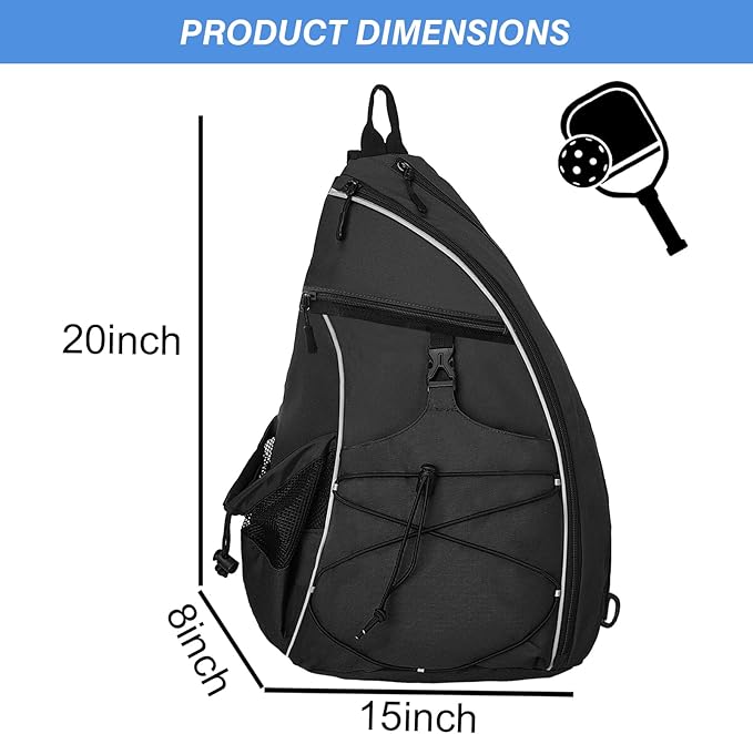 WOLT Pickleball Bag,Crossbody Sling Bags for Women Men,Pickleball Backpack with Fence Hook for Tennis, Racketball