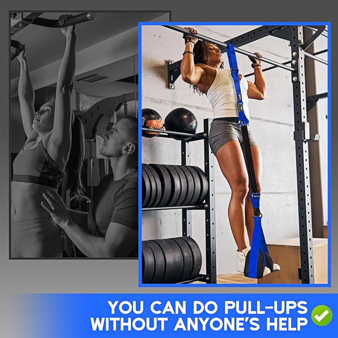 HOXWC Pull Up Assistance Bands, Adjustable Heavy Duty Resistance Band for Pull Up, 3 Pull Up Bands, Comfortable Fabric Feet/Knee Rest, Assistance Bands for Pull-Up, Home Fitness, Body Stretching