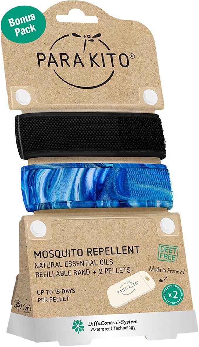 PARA'KITO Bonus Pack - 2 Wristbands & 2 Refills (Black & Neptune)