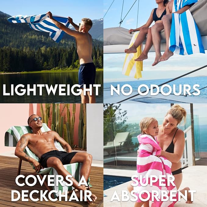 Dock & Bay Customized Beach Towel - Quick Dry, Sand Free - Compact, Lightweight - 100% Recycled - Includes Bag - Cabana - Ipanema Orange - Large
