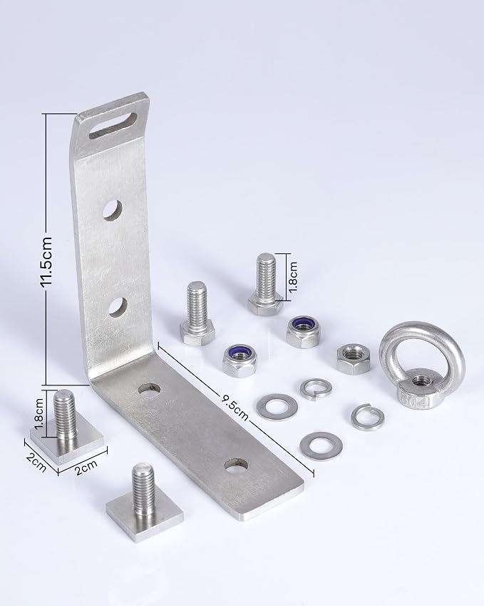 Load Stops Replacement T-Slot Truck Cross Bar, 304 Stainless Steel Roof Rack Brackets, Easy Install No Drilling, for Ladders, Kayaks, Skis, Pickup Truck & SUV Owners – 4 Pack