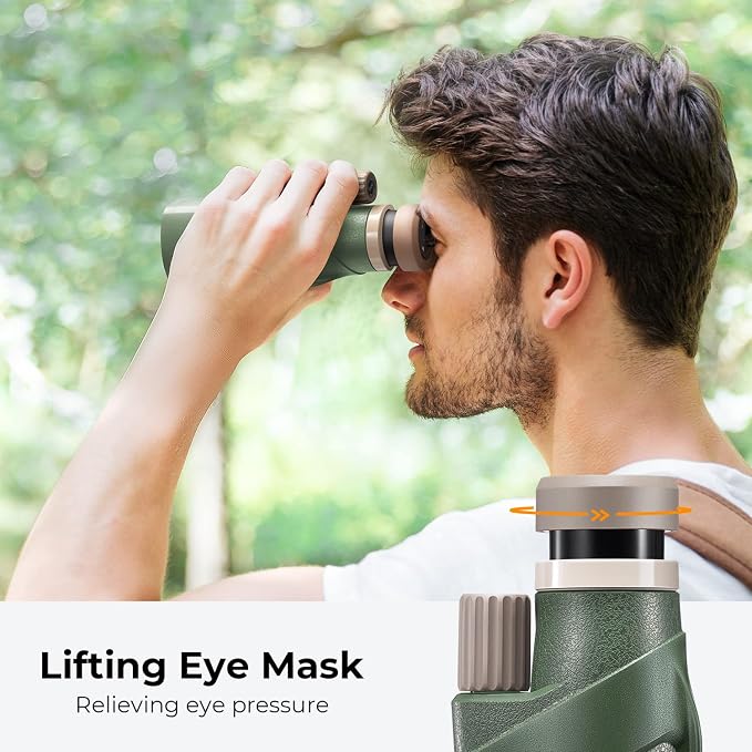 K&F Concept® 12X50 Monocular Telescope with Cleaning Cloth, FMC Lens & BAK4 Prism Telescopes for Adults, Sky Captain HD Monocular for Bird Watching Hunting Hiking Camping Travelling