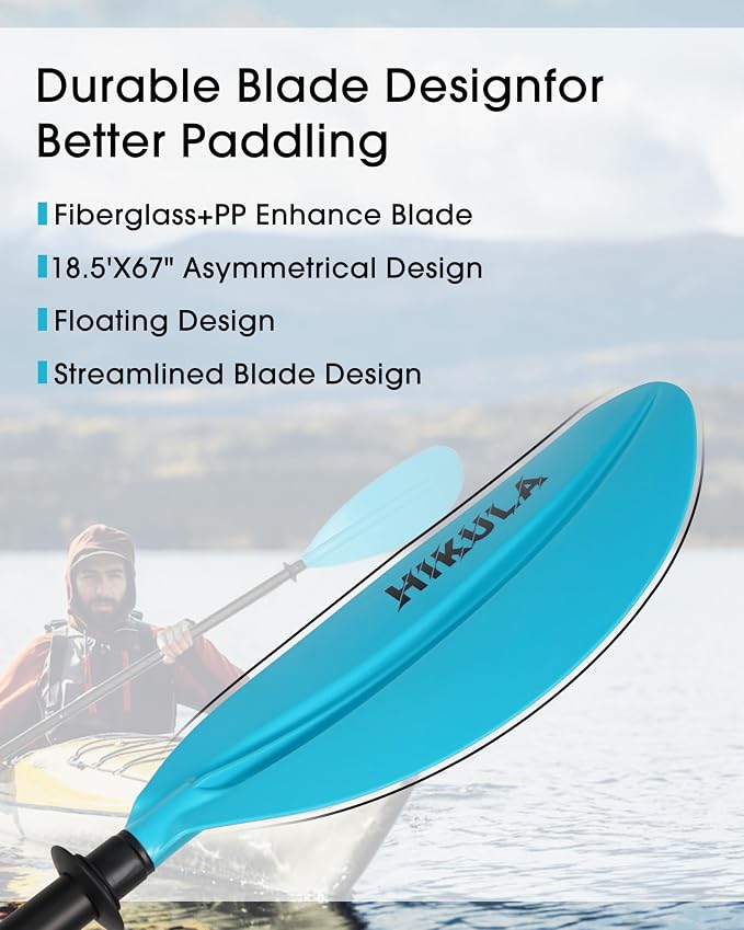 Kayak Paddles Aluminum Shaft Paddle with Nylon Blades, Floating Adjustable Kayaking Oars, 3 Piece, 220-240cm/86-94 Inches,Black/Rose/Teal