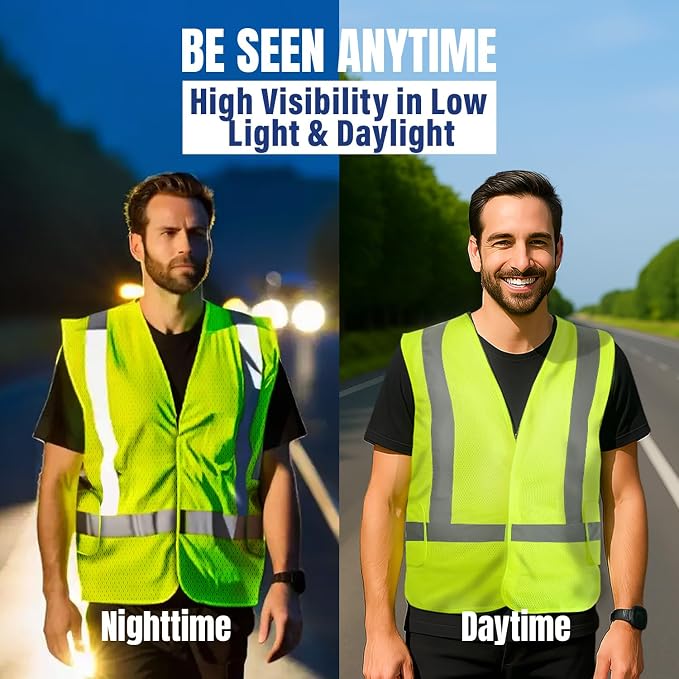 NYOrtho High Reflective Vest - Construction Vest - Universal Fit - ANSI/ISEA Class 2 - Sweat-Free With Reflective Material