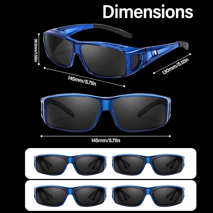 LVIOE Over Glasses Sunglasses Wrap Around Polarized Sunglasses for Men Women Fit Over Prescription Glasses with UV Protection