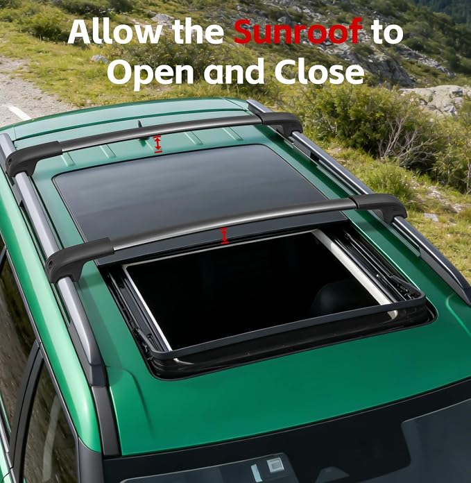 300lbs Roof Rack Cross Bars Compatible with 2024 2025 2026 Hyundai Santa Fe & Santa Fe Hybrid (Not for SE), Aluminum Lockable Crossbars for Rooftop Cargo Carrier Luggage Kayak Canoe Bike