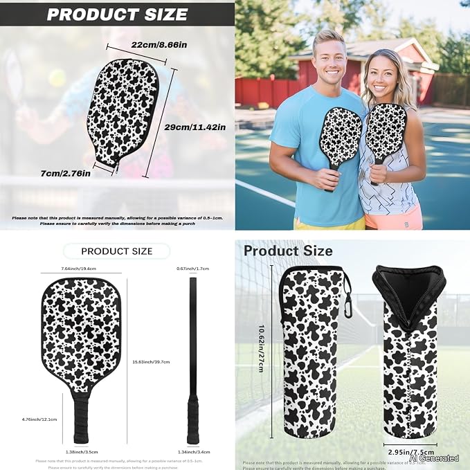Pickleball Paddles Set 3PCS Pickleball Paddle Case Pickleball Racket Pickleball Bag Ideal for Beginners Gifts