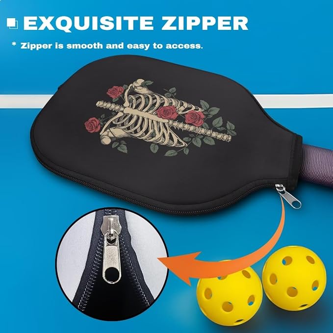 Pickleball Paddle Covers Only for Men and Women Zipper Closure Protection and Decoration