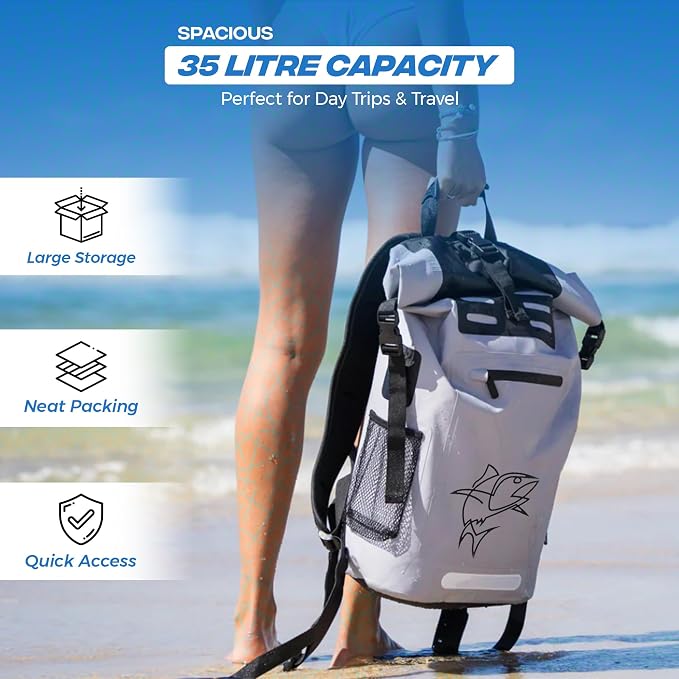 35L Waterproof Backpack Cooler Insulated dry bag - Leak Proof Floating Soft Cooler Bag, Cooler Backpack for Men, Travel, Kayaking, Boating, Beach, Fishing & Camping