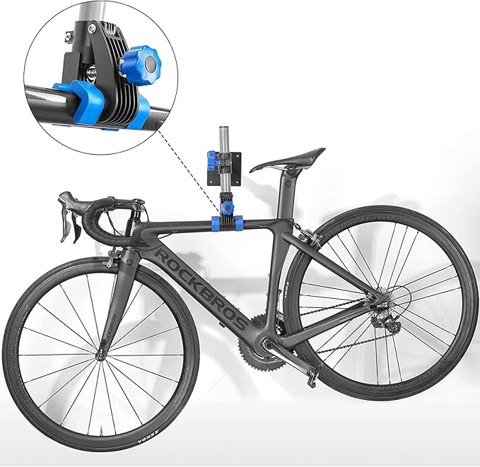 ROCKBROS Bike Repair Stand Wall Workbench Mount Rack Workstand Clamp Height Adjustable Home Bicycle Maintenance Rack for Road Mountain Bikes