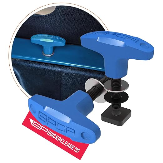 GPCA – Quick Release Tie Down Anchor/T-Handle Jeep JK Hardtop Bolts & Cargo Hooks for Jeep Wrangler Accessories JK 2007-2018, M8 25mm Thumbscrew, GP Anchor PRO w/Nut, 6 Pack (Blue)