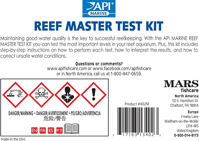 API REEF MASTER TEST KIT Reef Aquarium Water Test Kit 1-Count