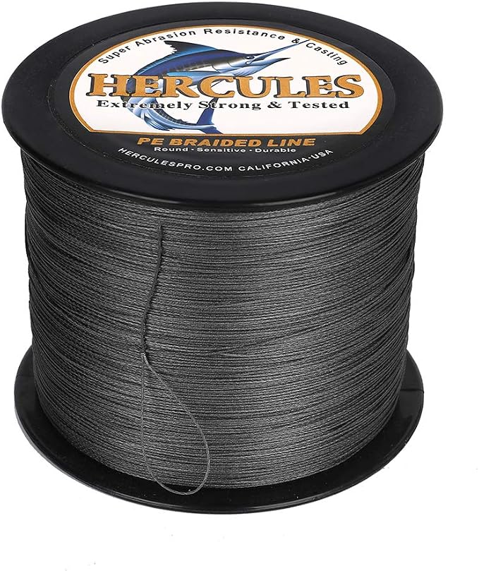 HERCULES Cost-Effective Super Cast 8 Strands Braided Fishing Line 10LB to 300LB Test for Salt-Water,109/328/547/1094 Yards(100M/300M/500M/1000M),Diam.#0.12MM-1.2MM,Hi-Grade Performance,Variety Colors