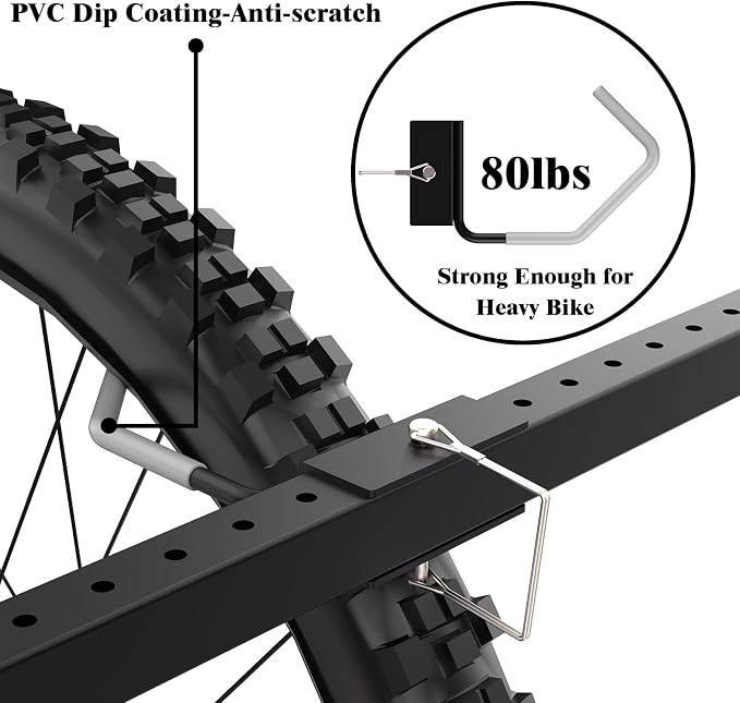 400LBS Floor Bike Rack Garage Free Standing with 5 Hooks, Vertical Bike Stand Bicycle Storage, Bike Hangers for Garage Indoor Use for 5 Bicycles, Heavy Duty Metal Black Floor Mount