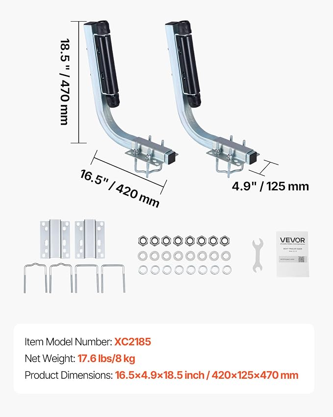 VEVOR Boat Trailer Guide, 16.7"- 60″ Adjustable Design Trailer Guide Poles, 2PCS Trailer Guide-Ons for Ski Boat, Fishing Boat or Sailboat Trailer