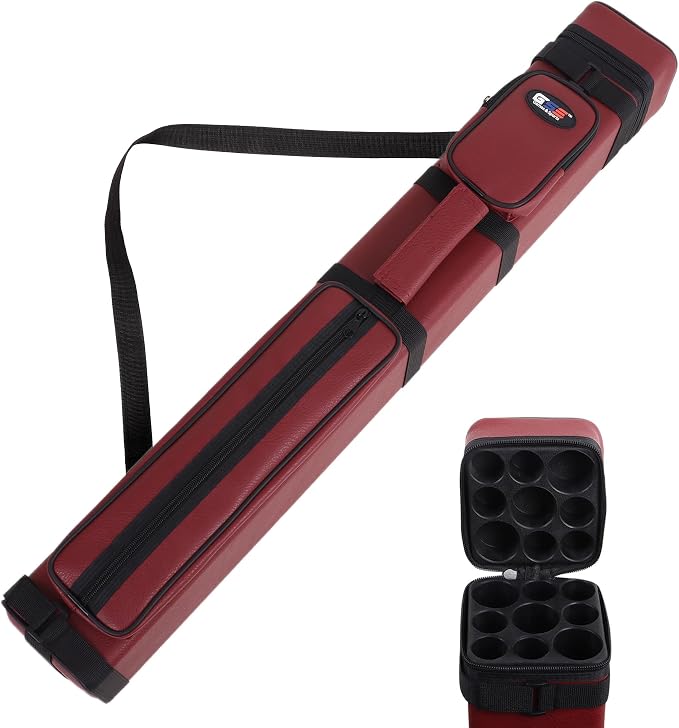GSE Games & Sports Expert 3x6 Hard Pool Cue Case, Billiard Stick Carrying Bag for 3 Sticks, Holds 3 Butts and 6 Shafts (Several Colors Available)
