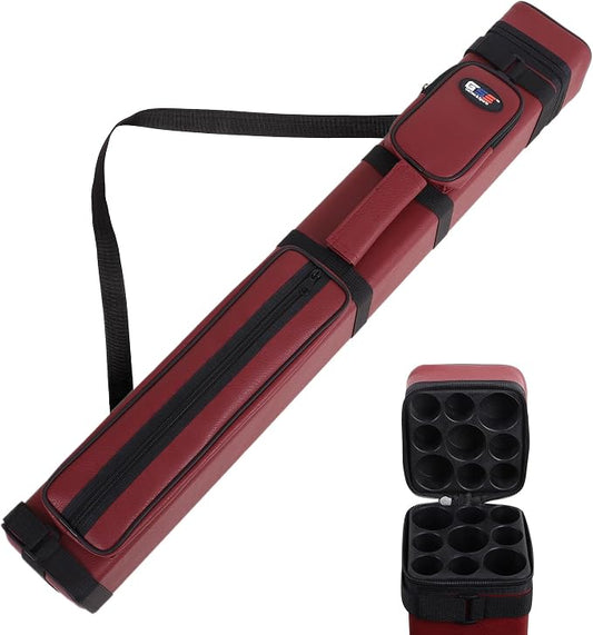 GSE Games & Sports Expert 3x6 Hard Pool Cue Case, Billiard Stick Carrying Bag for 3 Sticks, Holds 3 Butts and 6 Shafts (Several Colors Available)
