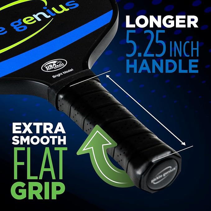 Pickle Genius 13mm Quiet Pickleball Paddle – 8oz USAPA Approved Carbon Fiber with Grit – Pickleball Racket for Adults – Honeycomb Core Vibration Dampening for Spin, Control & Tennis Elbow Relief