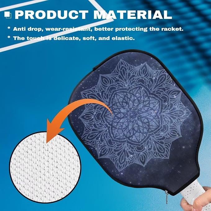 Pickleball Paddle Covers, Fits Standard Pickleball Racquets, Durable Zippered Paddle Cover Universal 8.6 x 11.4Inch