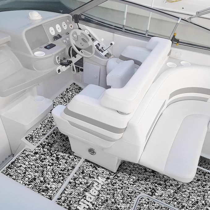 Hjdeck Boat Flooring EVA Foam Boat Decking Marine Carpet Non-Slip Decking Sheet Self-Adhesive Marine Flooring for Fishing Boat Kayak Yacht RV Swimming Pool Golf Cart 94.5"x23.6"/16.1"/11.8"