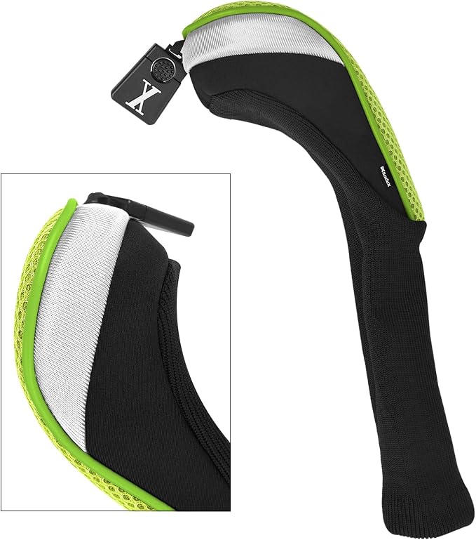 Andux 5pcs/Set Mesh Golf 460cc Driver Fairway Wood Club Head Covers Long Neck with No. Tags